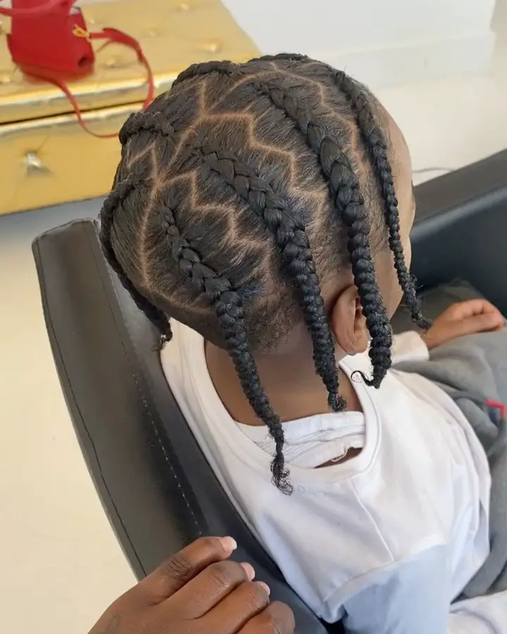 31-cute-braid-hairstyles-for-toddlers-andamp-little-boys Pop Smoke Braids with Centre Parting