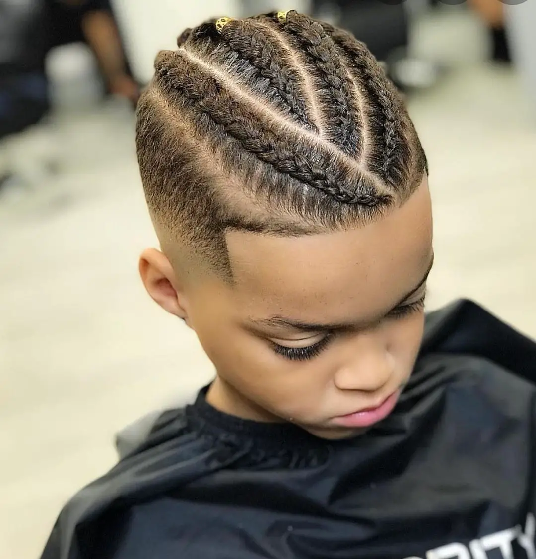 31-cute-braid-hairstyles-for-toddlers-andamp-little-boys Stylish Cornrows with High Fade