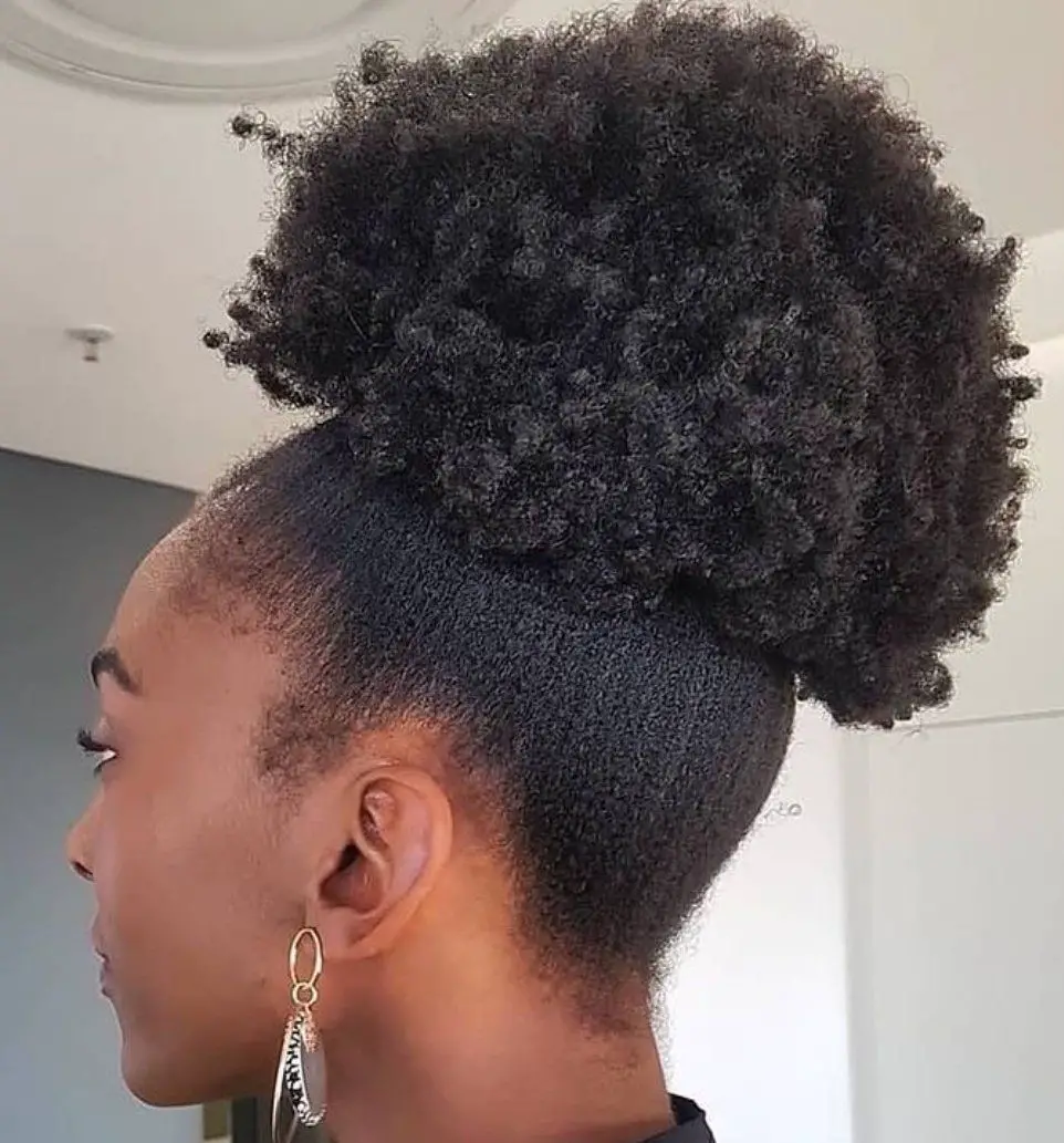 35-best-hairstyles-for-black-women-with-medium-length-hair High Puff