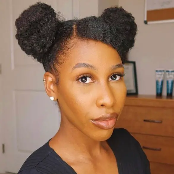 35-best-hairstyles-for-black-women-with-medium-length-hair Puff Buns