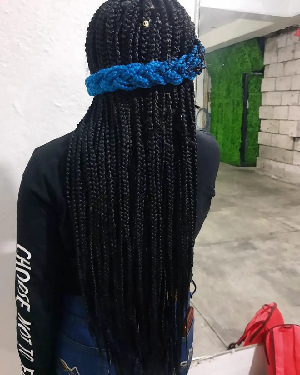 50-best-braided-hairstyles-for-black-women Blue Braided Headband