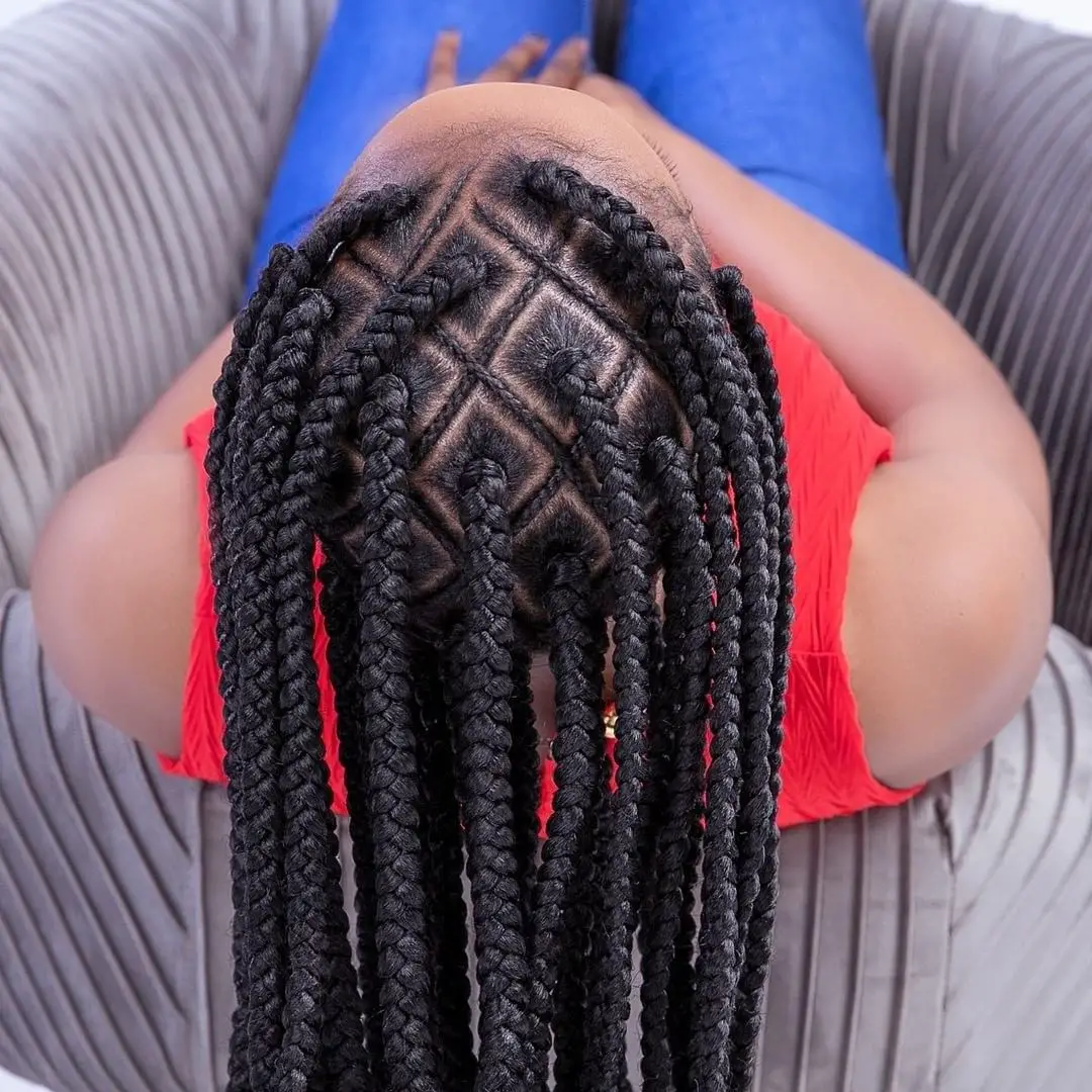 50-best-braided-hairstyles-for-black-women Diamond Box Braids