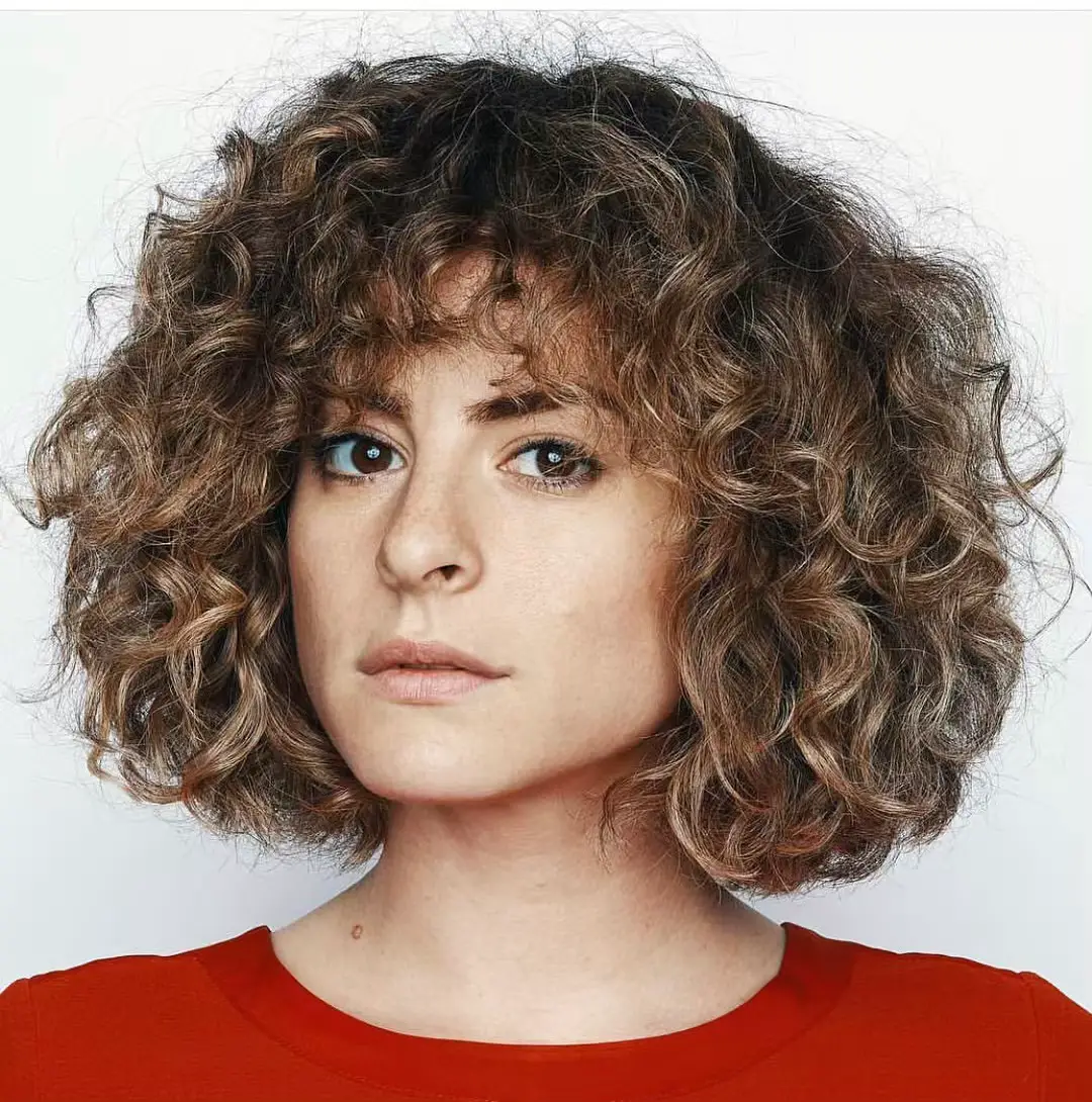 50-best-hairstyles-for-women-with-thick-coarse-hair 70’s Inspired, Curly Bob