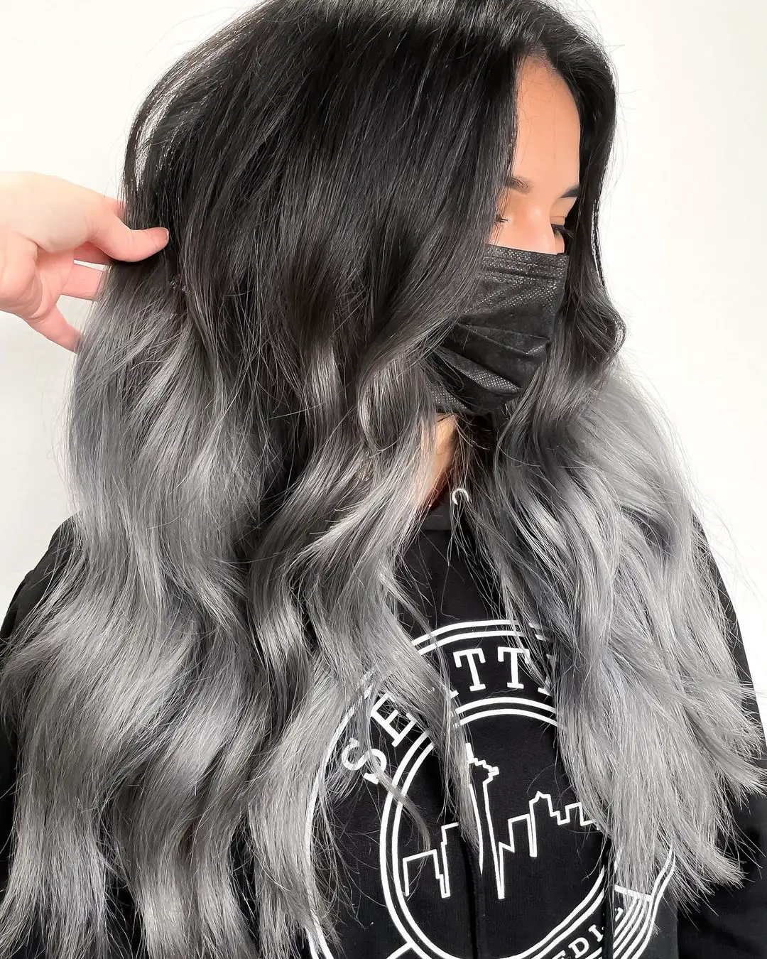 30-gray-and-038-silver-highlights-on-brown-hair-trending-light-and-038-dark-ideas Icy Silver Ombre with Dark Roots