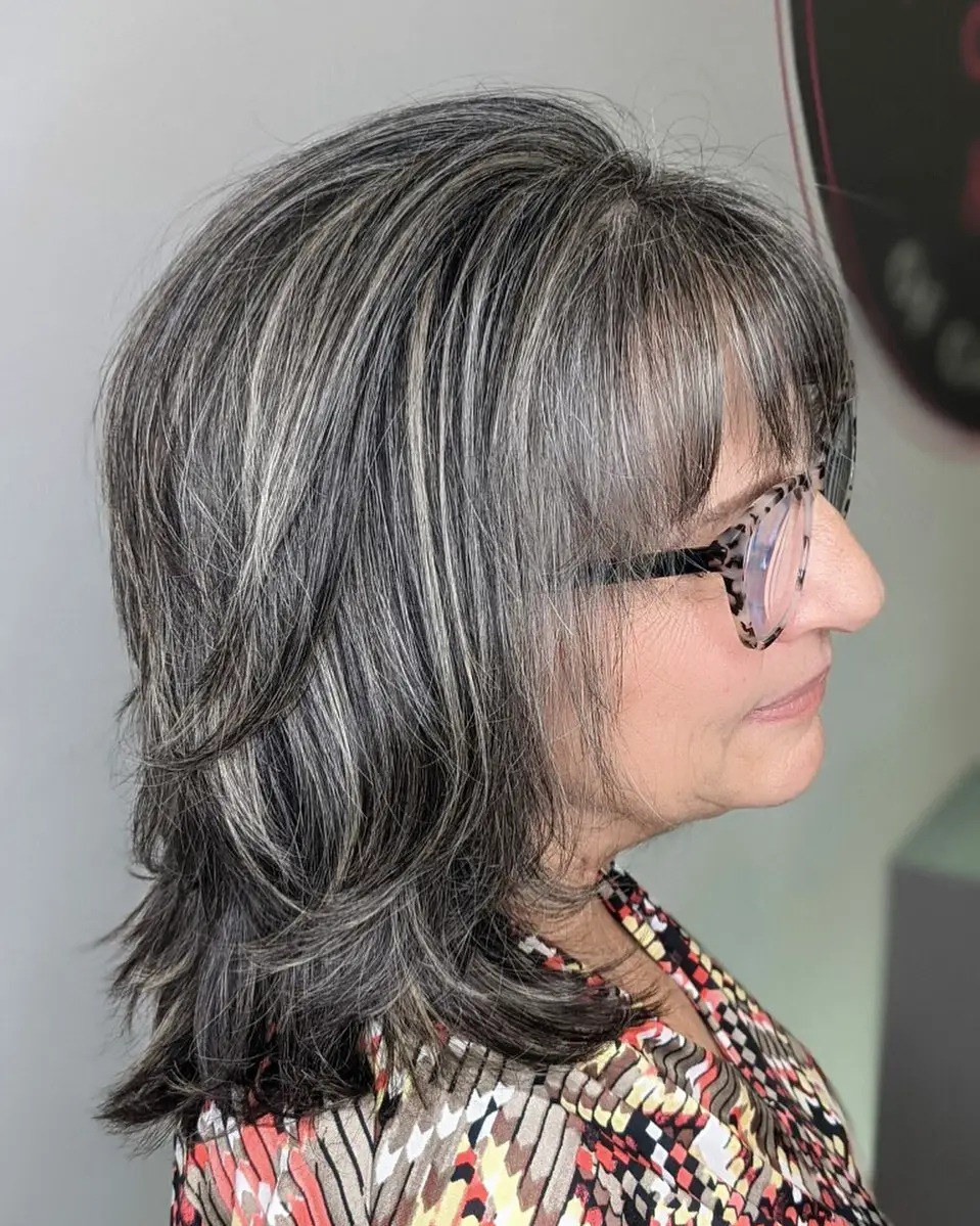 30-gray-and-038-silver-highlights-on-brown-hair-trending-light-and-038-dark-ideas Scattered Fine Highlights on Gray Hair