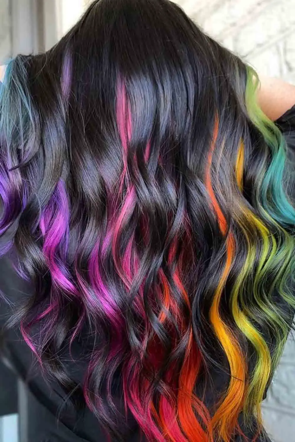 31-best-multicolored-hair-ideas-trending-styles-to-try Dark Hair With Rainbow Highlights
