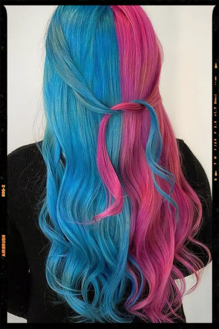 31-best-multicolored-hair-ideas-trending-styles-to-try Melted Blue And Pink