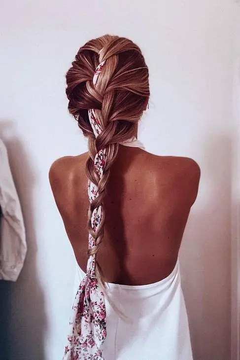 35-beautiful-scarf-in-hair-ideas-trending-styles-to-try Blended Braid And Scarf