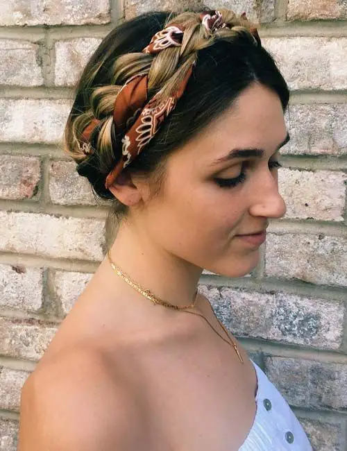 35-beautiful-scarf-in-hair-ideas-trending-styles-to-try Braided Scarf Halo