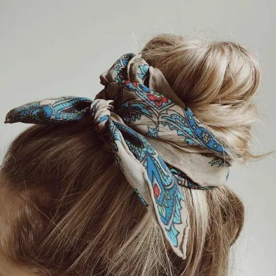 35-beautiful-scarf-in-hair-ideas-trending-styles-to-try Bun With A Scarf