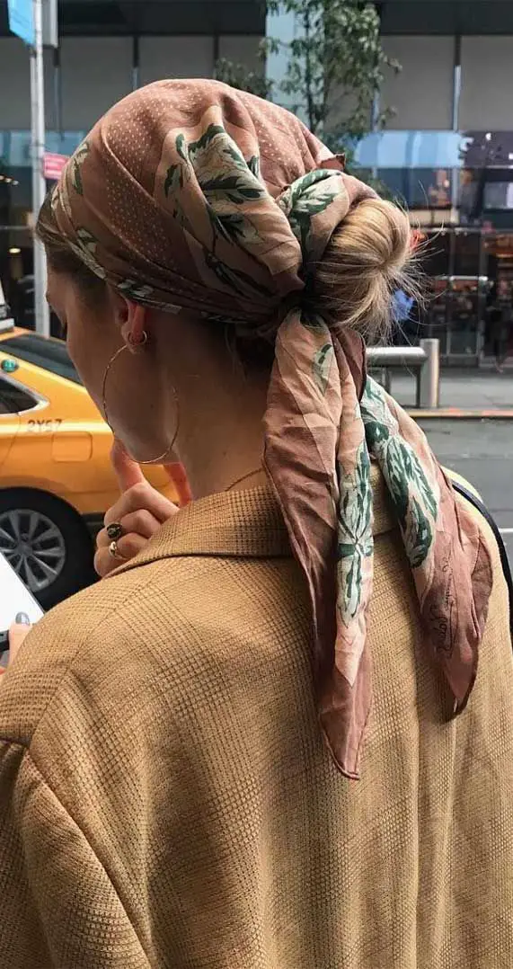 35-beautiful-scarf-in-hair-ideas-trending-styles-to-try Head Scarf Cover With Bun