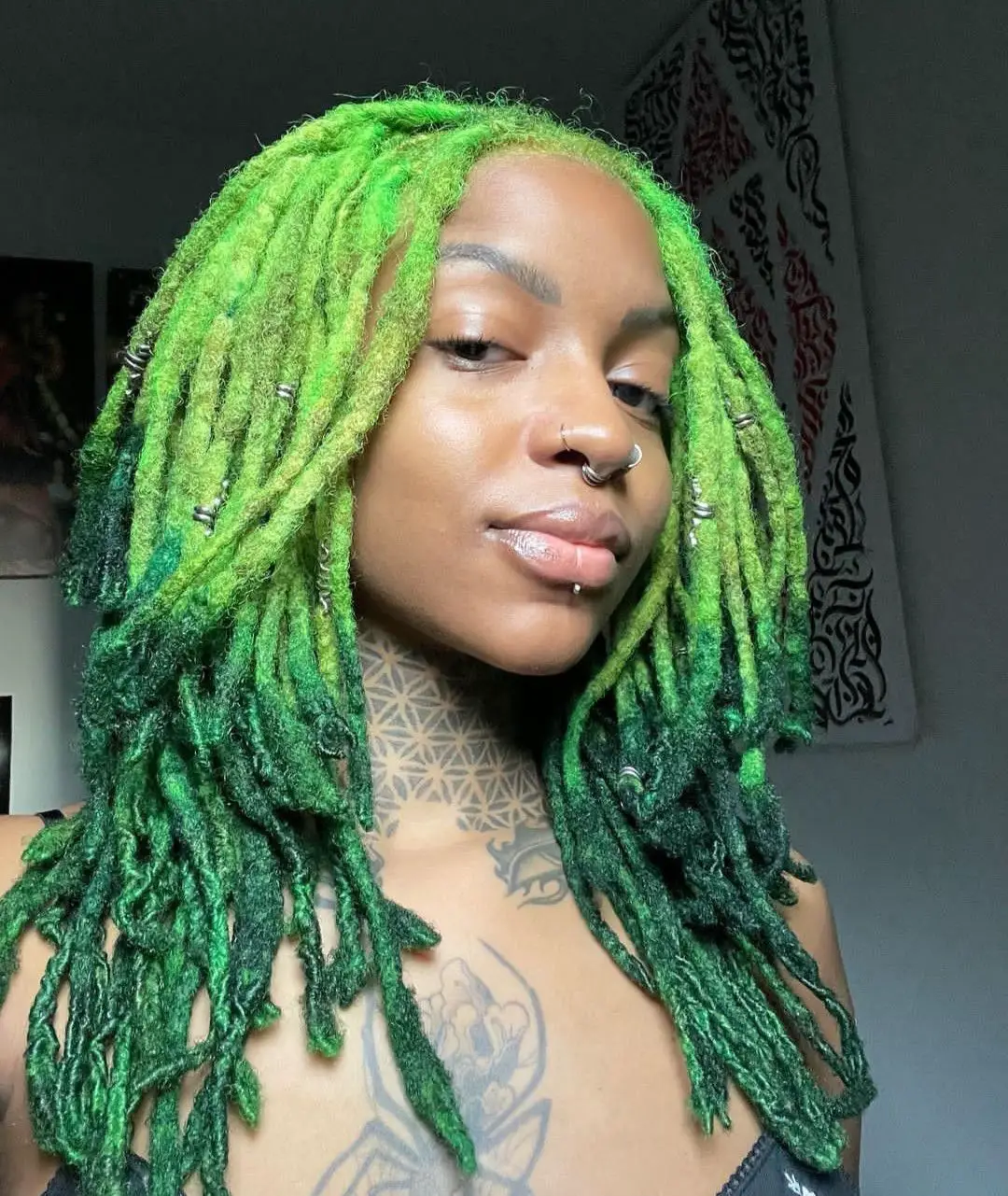 35-best-green-hair-ideas-trending-colors-to-try-in-2023 Green Dreadlocks