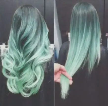 35-best-green-hair-ideas-trending-colors-to-try-in-2023 Mint Green Balayage