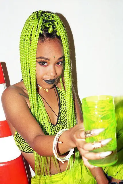 35-best-green-hair-ideas-trending-colors-to-try-in-2023 Neon Green Braids