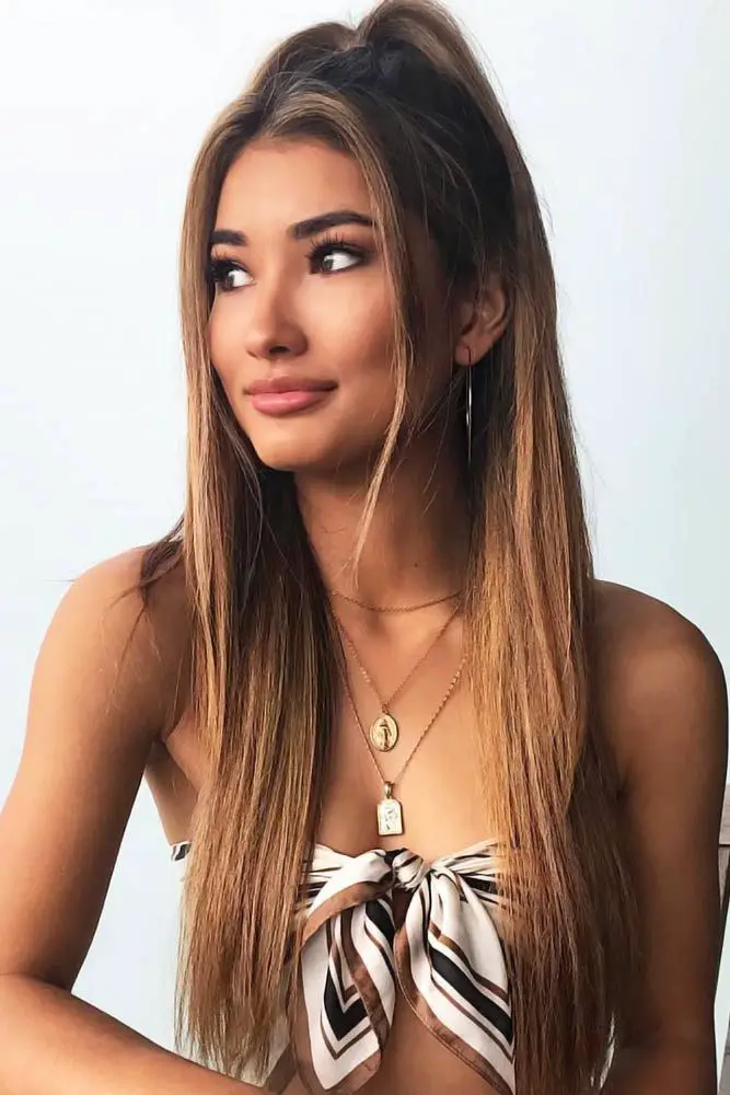 35-best-straight-hair-ideas-trending-hairstyles-to-try Half Up, Half Down