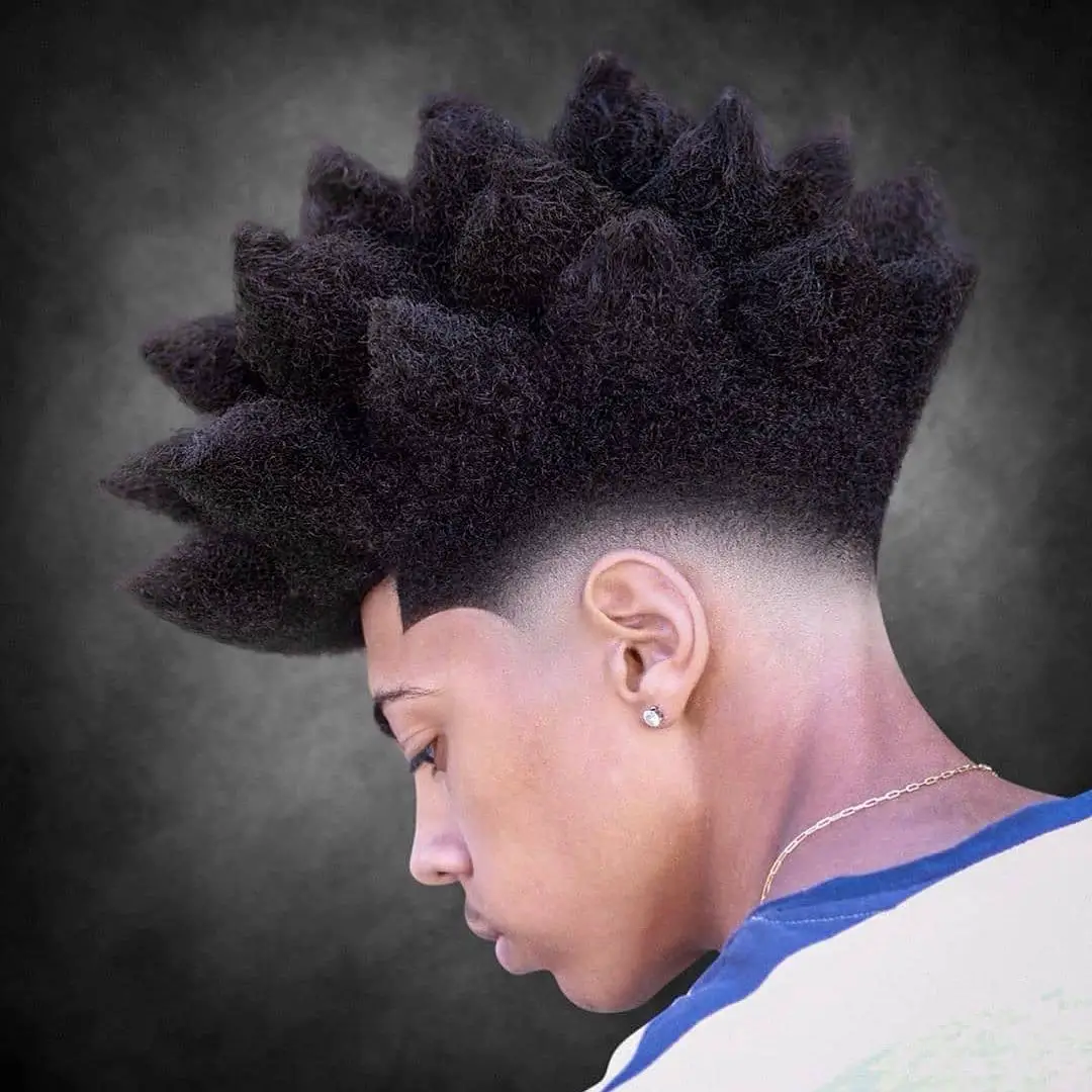 35-best-taper-fade-haircuts-for-black-men-high-and-038-low-fade-ideas Burst Fade with Afro Spikes