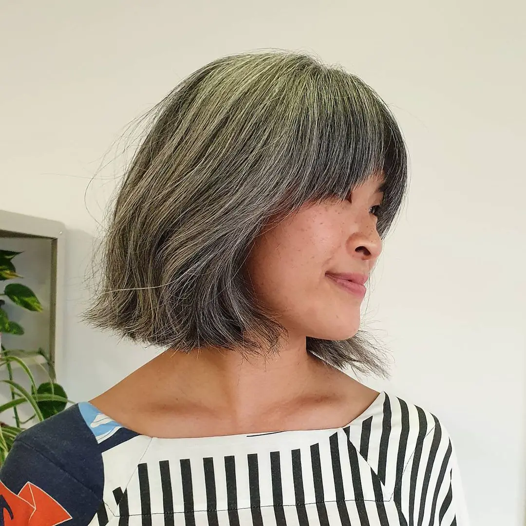 36-hairstyles-for-gorgeous-gray-hair French Bob
