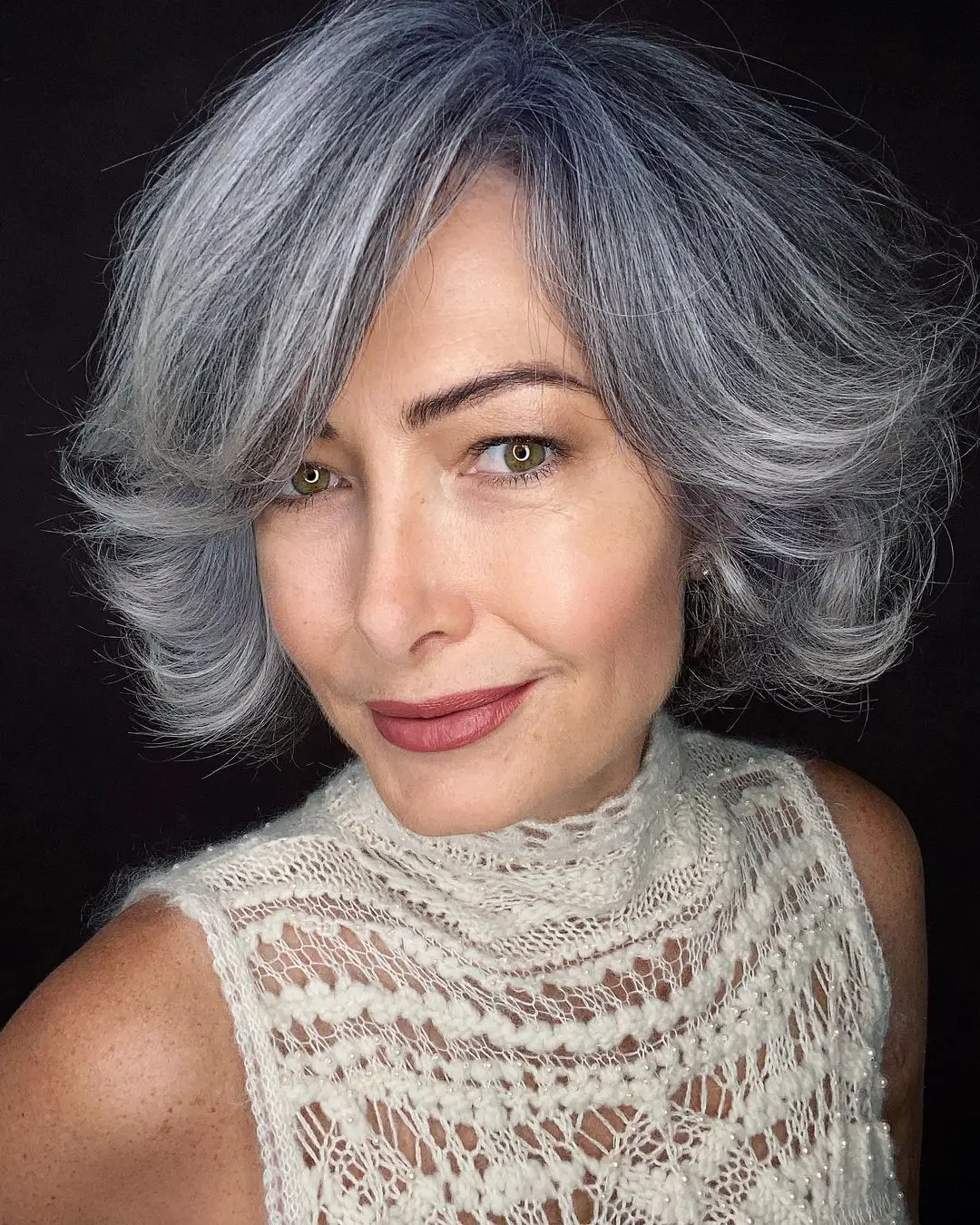36-hairstyles-for-gorgeous-gray-hair Gray Elegance