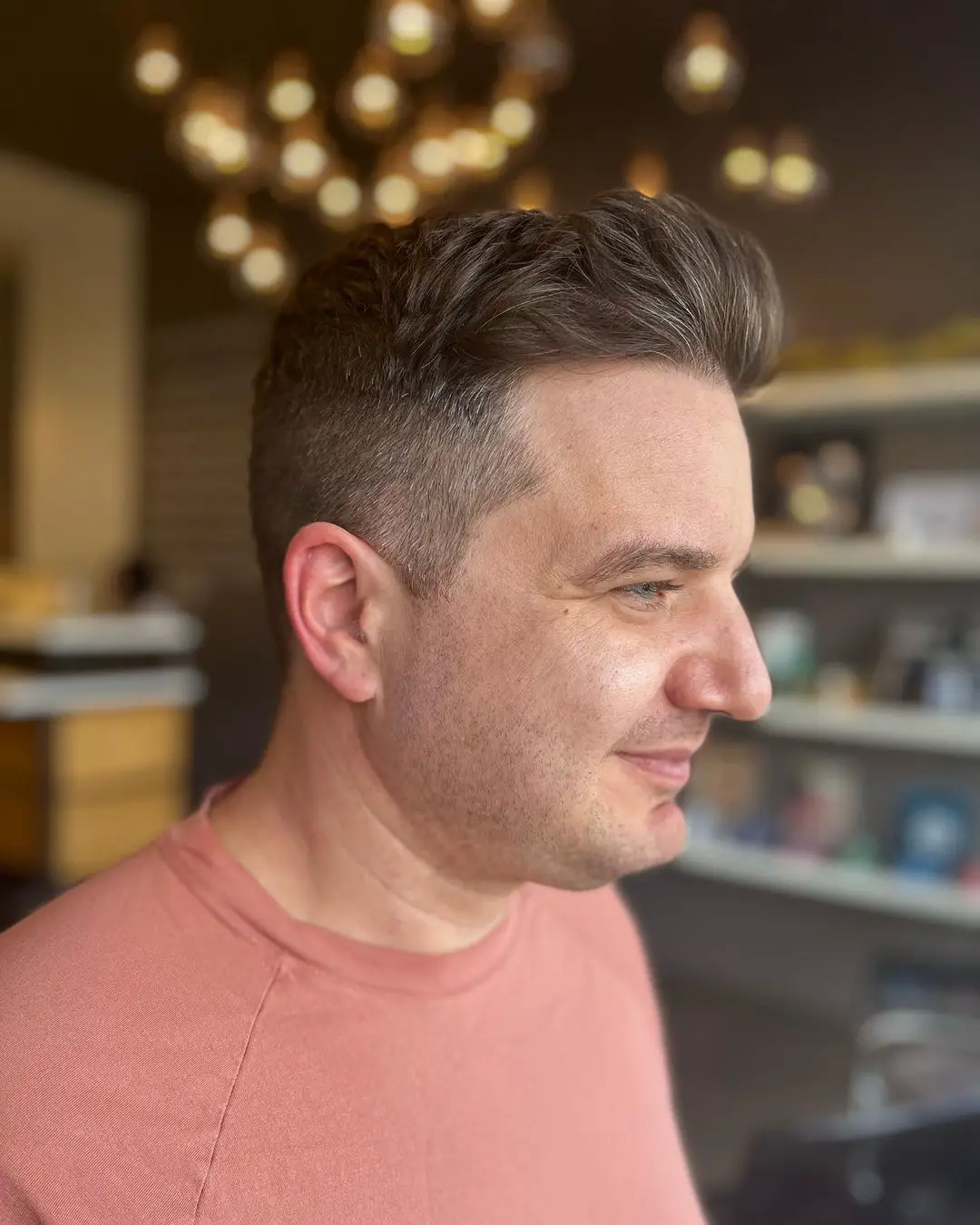 40-best-hairstyles-for-older-men Taper Fade with Long Bangs