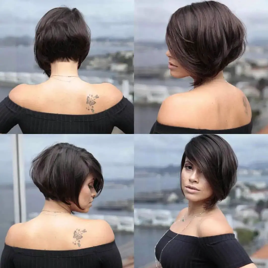 40-best-stacked-bob-haircut-ideas Short Graduated Bob with a Deep Parting