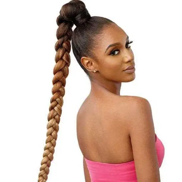 40-ponytail-hairstyles-for-black-women-braided-and-038-natural Braided Ombre Ponytail