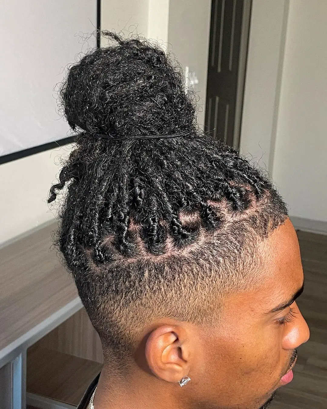 42-coolest-braid-hairstyles-for-black-men Bun of Locs with Undercut
