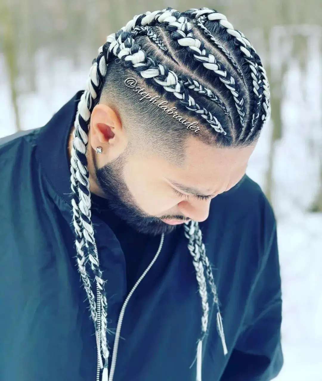 42-coolest-braid-hairstyles-for-black-men High Fade with Viking Braids