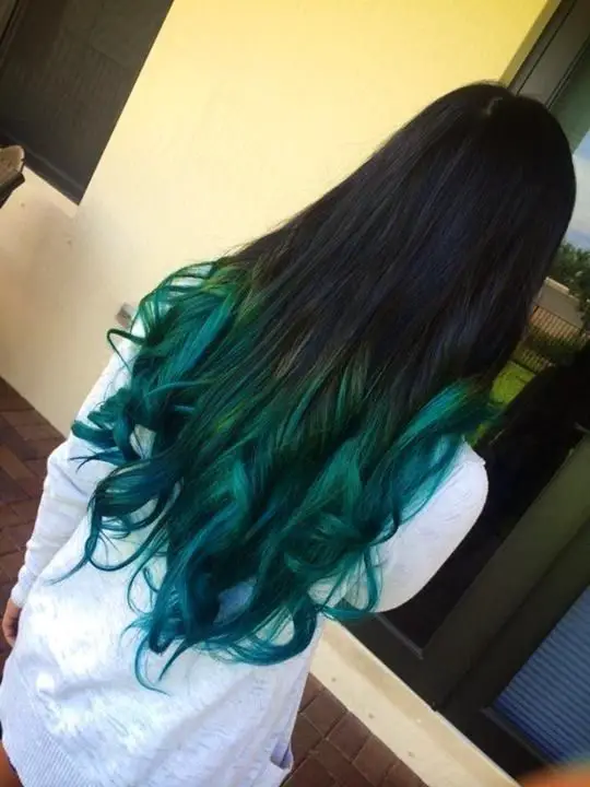 45-sexy-black-hair-ideas-trending-colors-to-try-in-2023 Sea Green Highlights