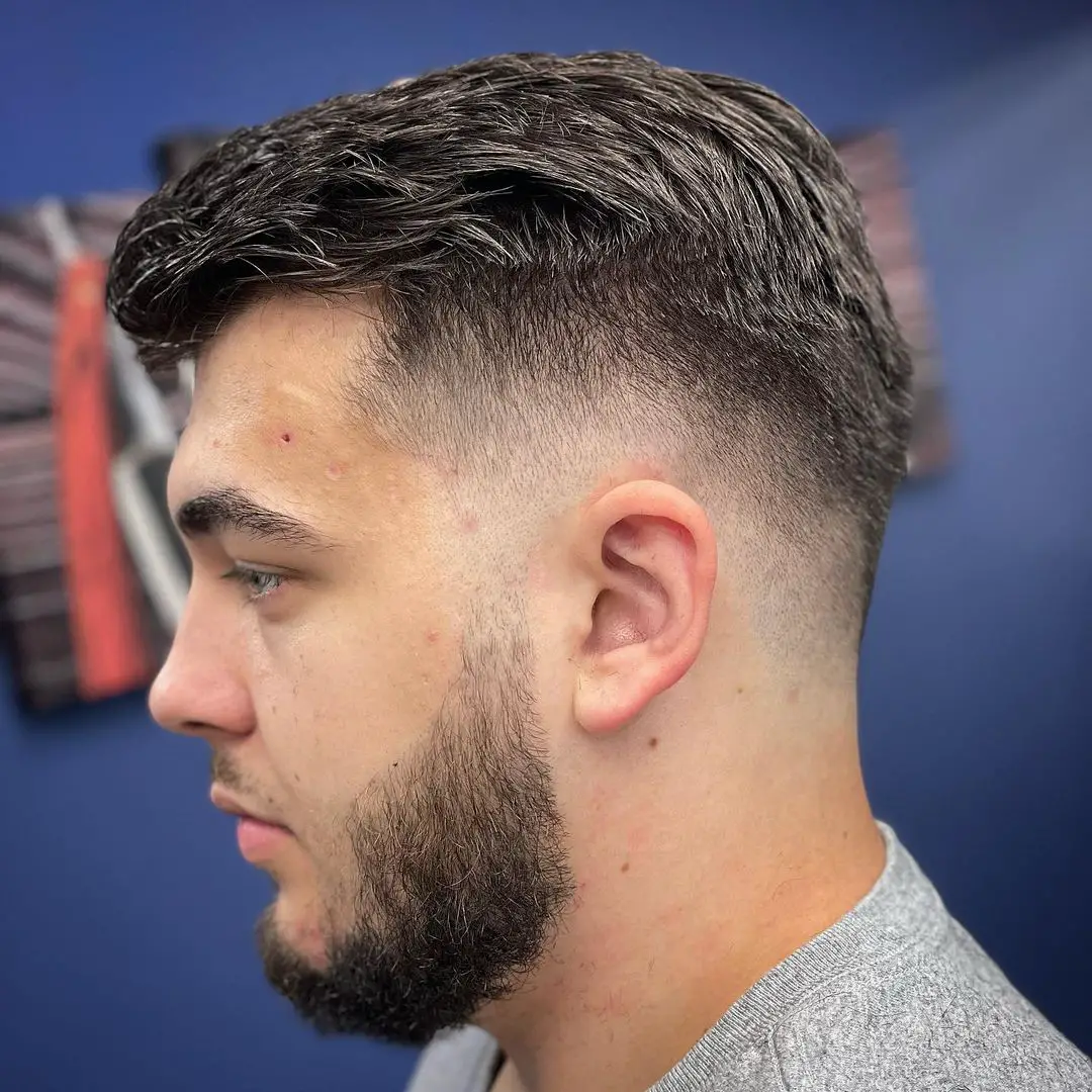 50-best-hairstyles-for-big-men High Fade with Side Part