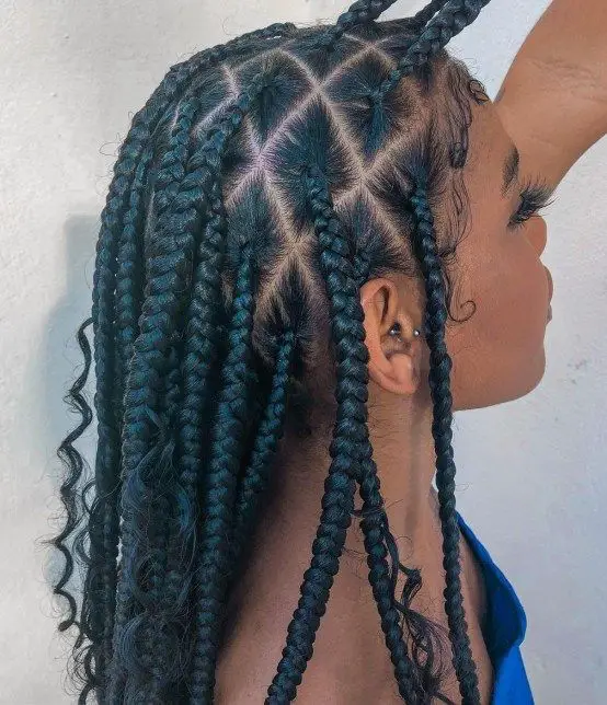 50-best-knotless-braid-hairstyles-trending-this-year Diamond Parts