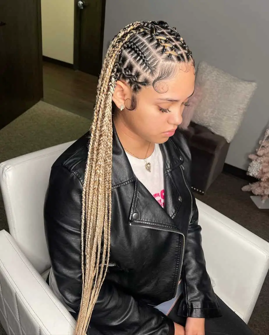 50-best-knotless-braid-hairstyles-trending-this-year Knotless Braids And Cornrows Combo