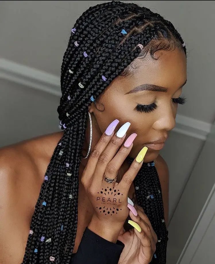 50-best-knotless-braid-hairstyles-trending-this-year Knotless Braids With Rubber Bands