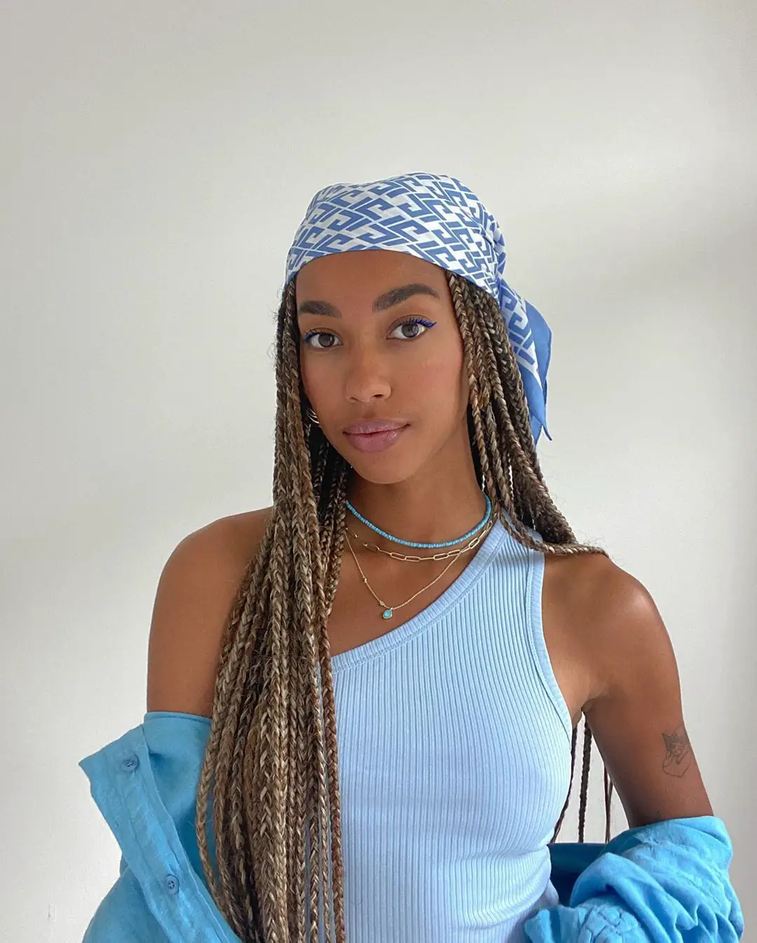 50-best-knotless-braid-hairstyles-trending-this-year Knotless Braids With Scarf