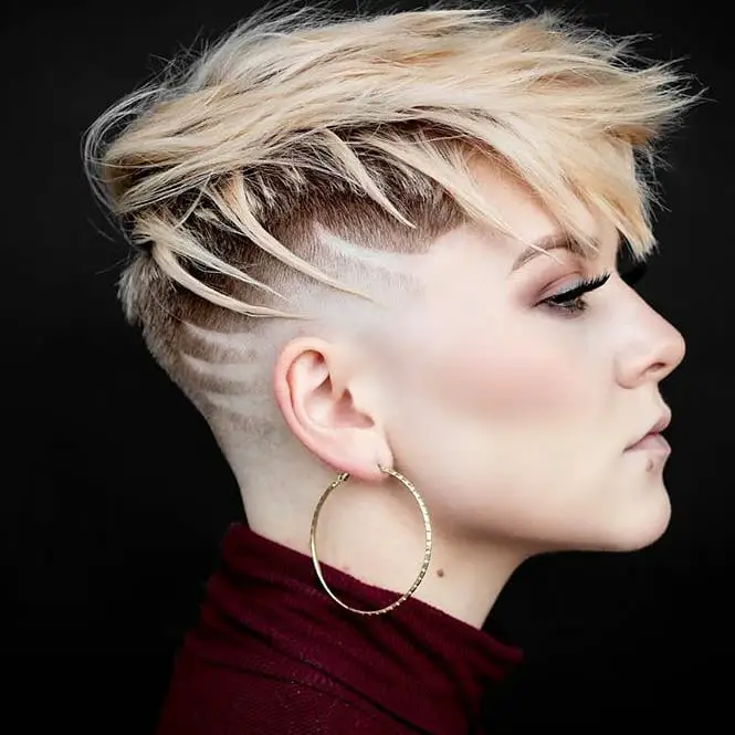 50-coolest-shaved-haircuts-for-women-short-back-and-038-sides Faded Pixie