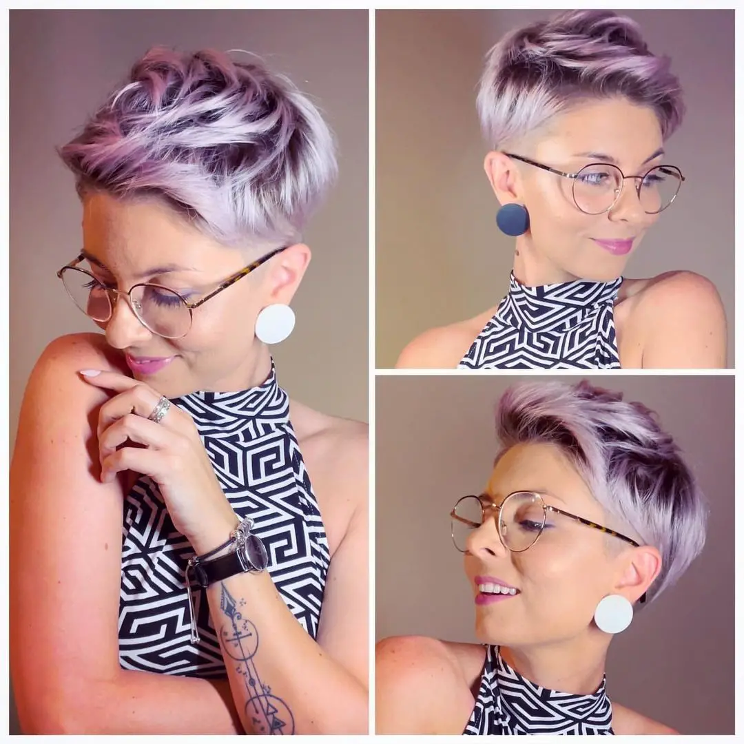 50-coolest-shaved-haircuts-for-women-short-back-and-038-sides Lilac Pixie