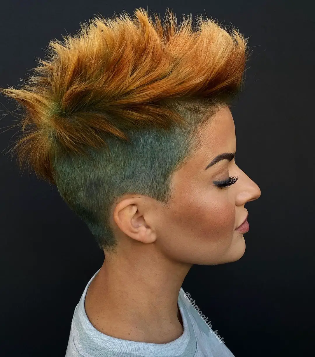 50-coolest-shaved-haircuts-for-women-short-back-and-038-sides Painted Pixie