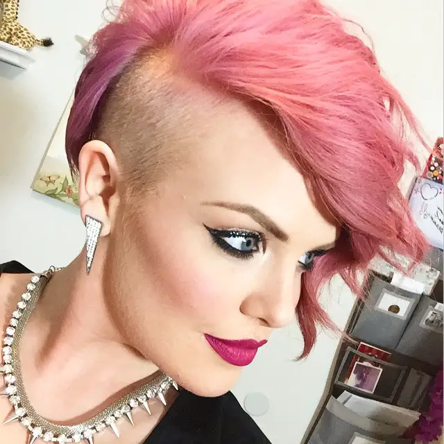50-coolest-shaved-haircuts-for-women-short-back-and-038-sides Pink and Playful