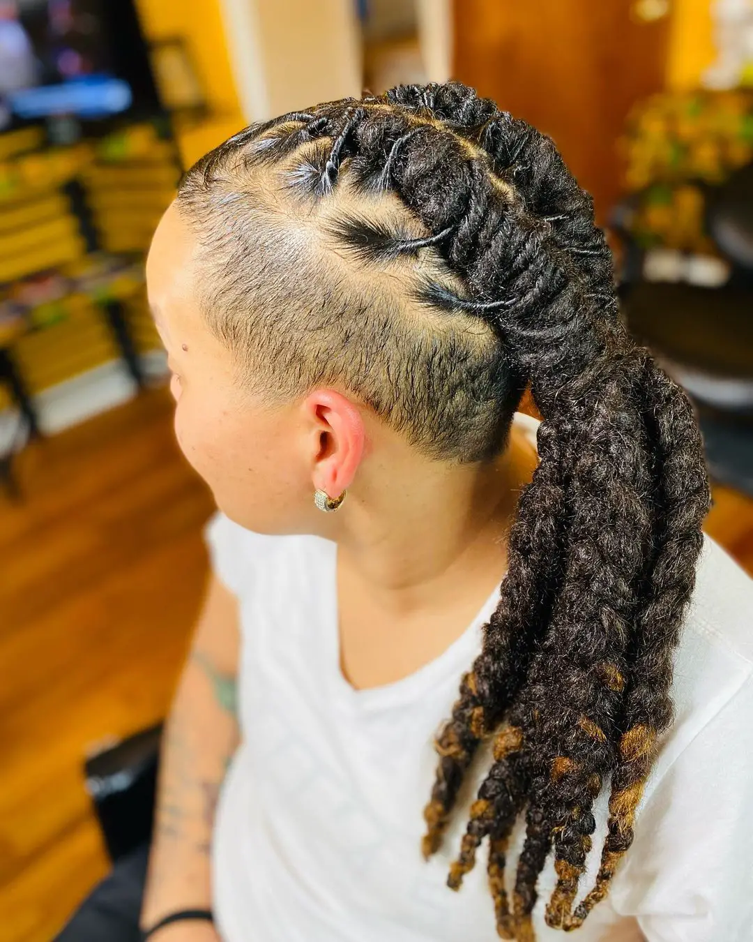 50-loc-styles-for-women-easy-starter-dreads-youand-8217-ll-love Loc Barrels with Ponytail and Undercut