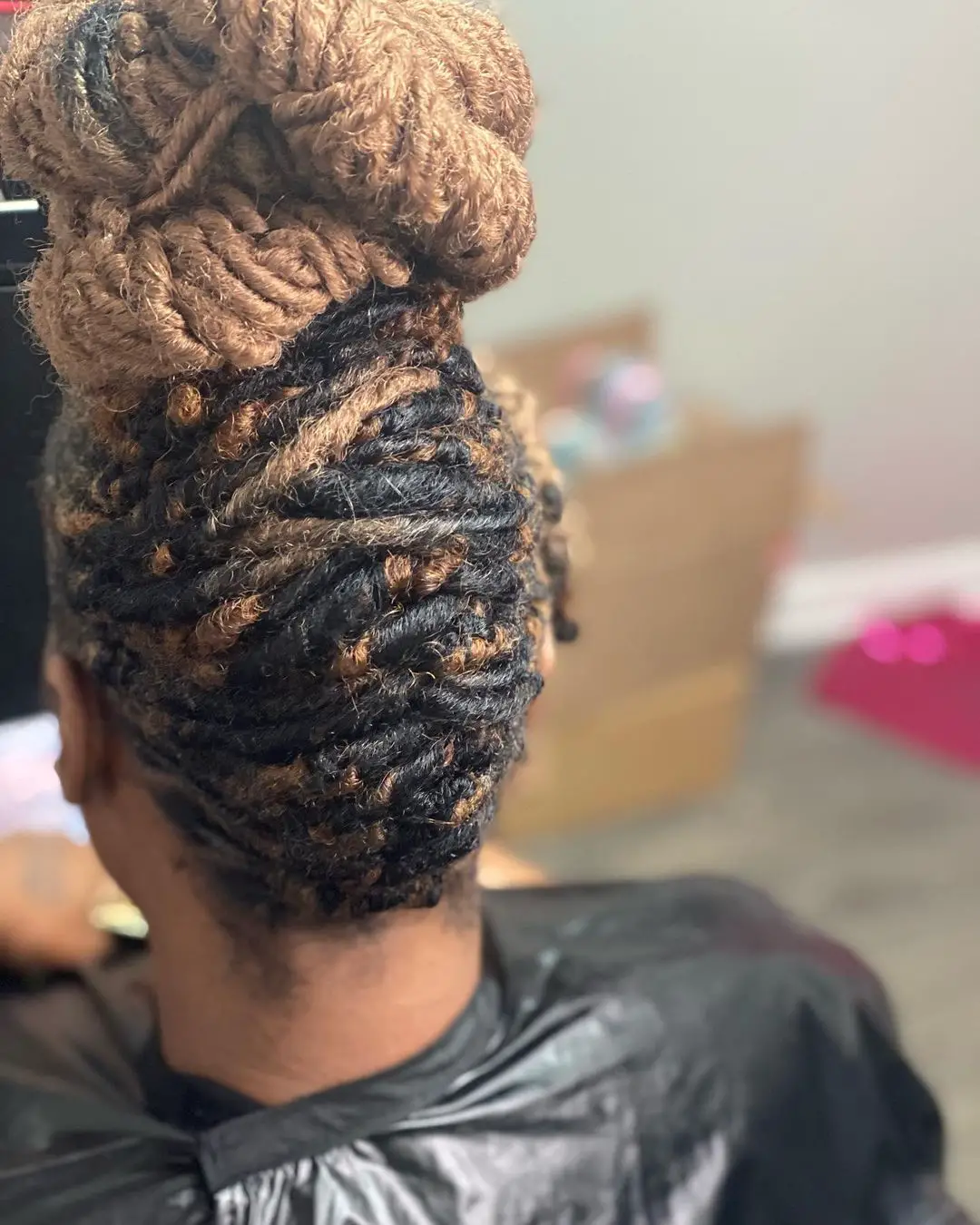 50-loc-styles-for-women-easy-starter-dreads-youand-8217-ll-love Tall Loc Bun with Bangs