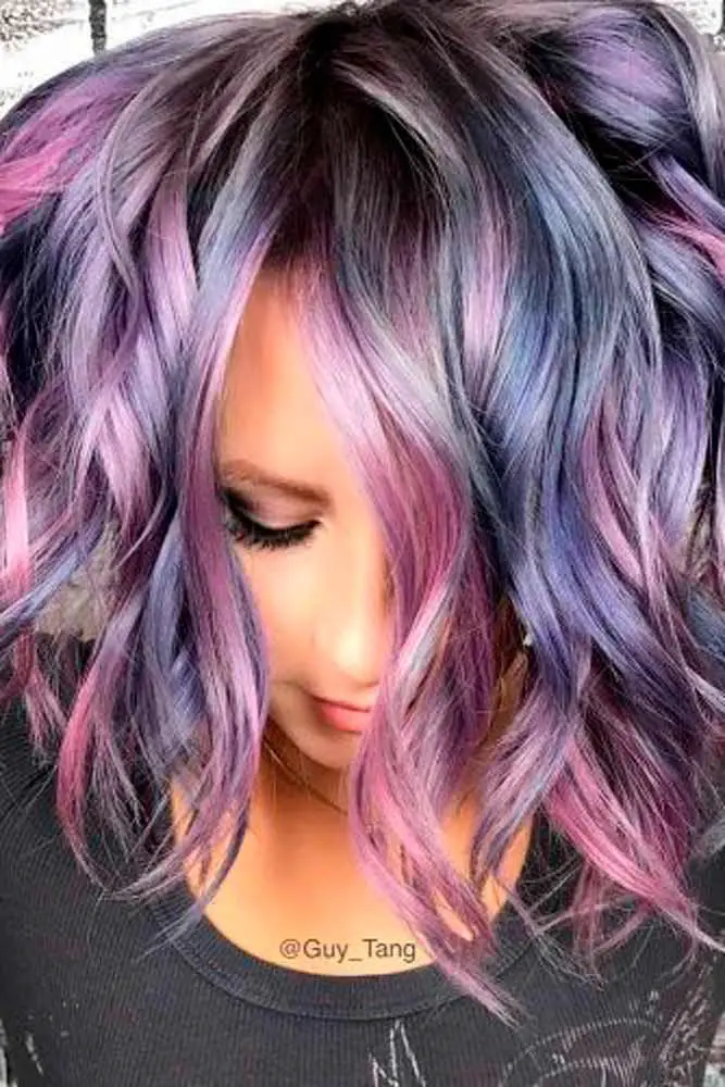 51-blue-and-purple-hair-ideas-trending-colors-to-try 80s Rocker