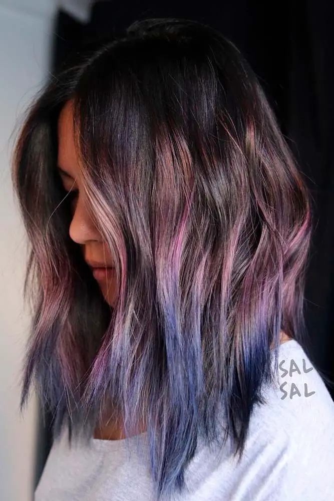 51-blue-and-purple-hair-ideas-trending-colors-to-try Dipped In Rainbow