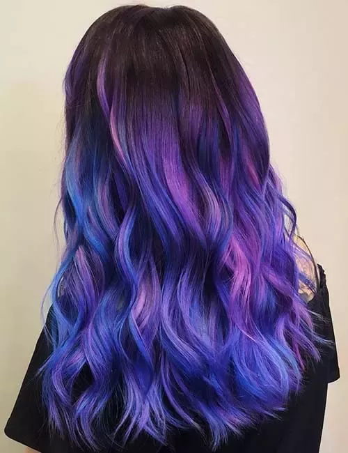 51-blue-and-purple-hair-ideas-trending-colors-to-try Galaxy Ombre