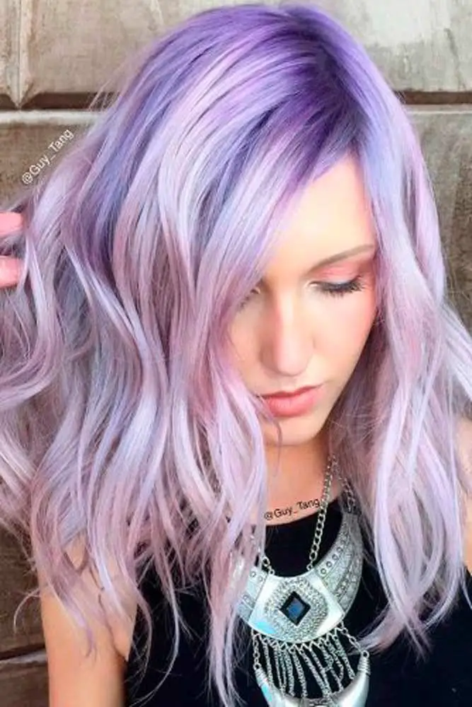 51-blue-and-purple-hair-ideas-trending-colors-to-try Lavender To White
