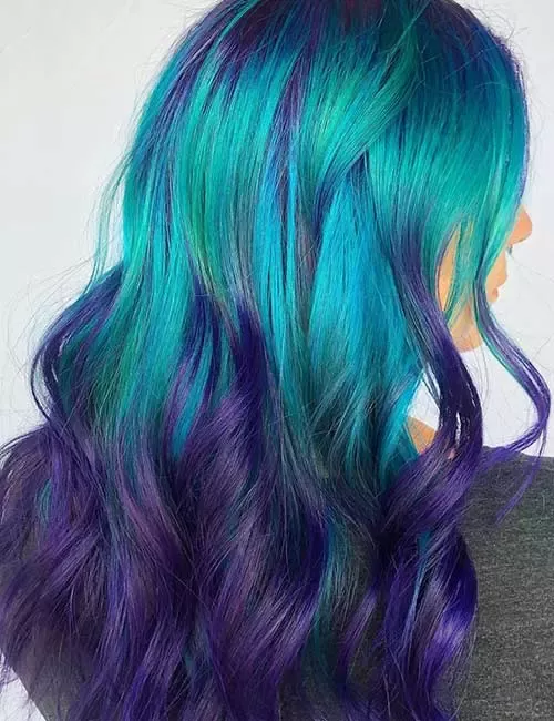 51-blue-and-purple-hair-ideas-trending-colors-to-try Mermaid Queen