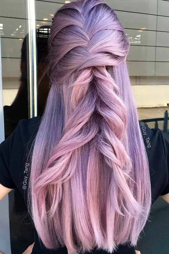 51-blue-and-purple-hair-ideas-trending-colors-to-try Pink Plaits