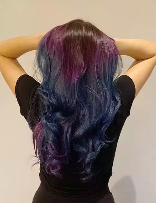 51-blue-and-purple-hair-ideas-trending-colors-to-try Waterfall Balayage
