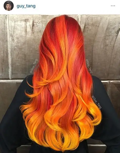 53-orange-hair-color-ideas-dark-burnt-red-orange-and-038-more Fire Rainbow