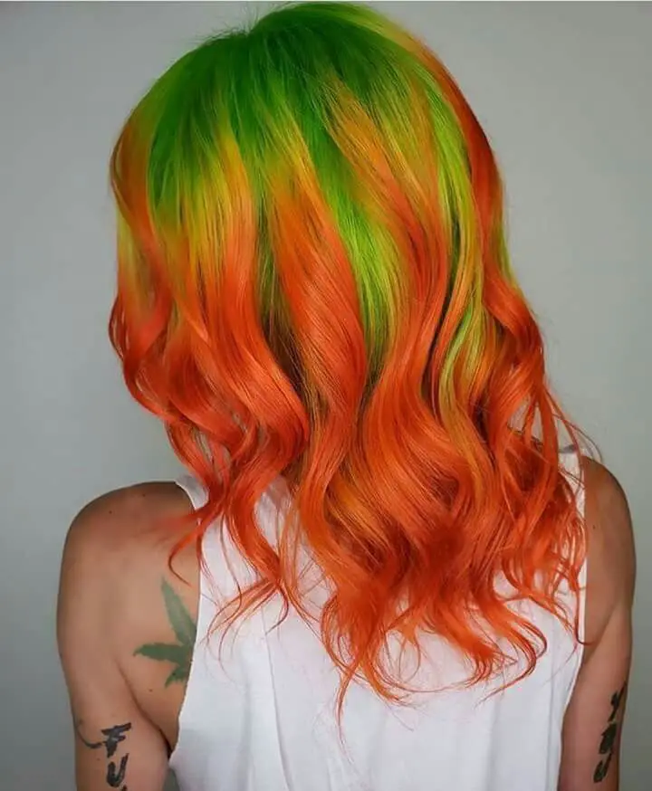 53-orange-hair-color-ideas-dark-burnt-red-orange-and-038-more Orange And Green