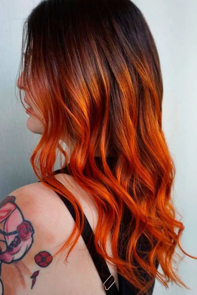 53-orange-hair-color-ideas-dark-burnt-red-orange-and-038-more Orange Ombre