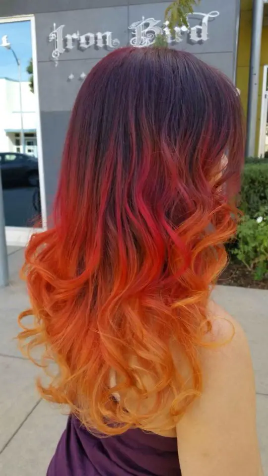 53-orange-hair-color-ideas-dark-burnt-red-orange-and-038-more Sunset Gradient